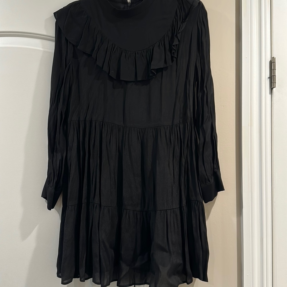 Zara Black long sleeve dress size xs
